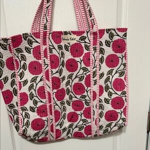 Pink Floral Tote Bag